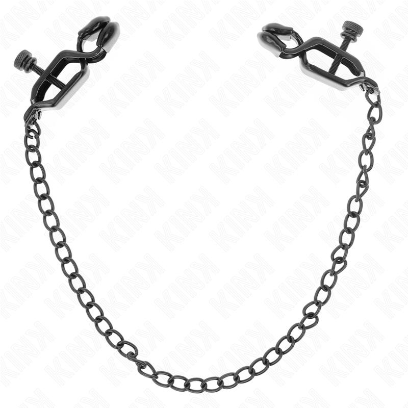 KINK - FLACHE KETTE NIPPELKLEMMEN SCHWARZ 30 CM - Sexotim