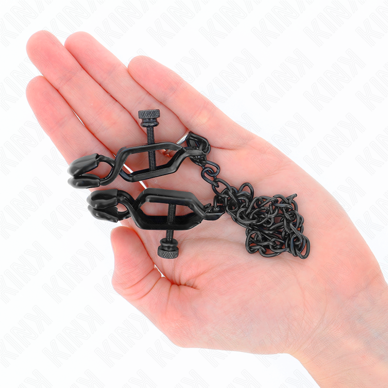 KINK - FLACHE KETTE NIPPELKLEMMEN SCHWARZ 30 CM - Sexotim
