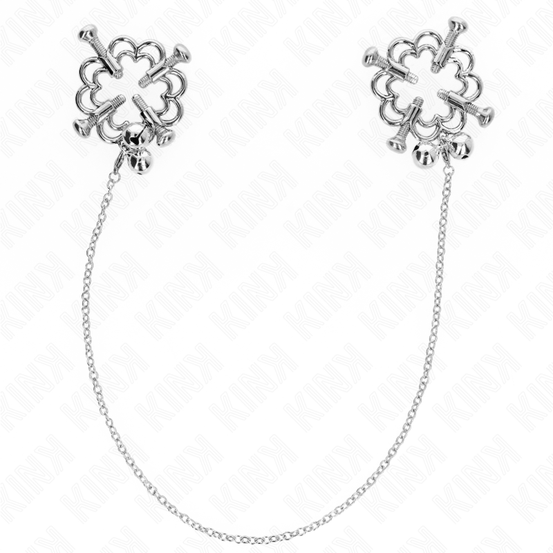 KINK - METALLISCHE BLUMEN-NIPPELKLAMMERN MIT KETTE - Sexotim
