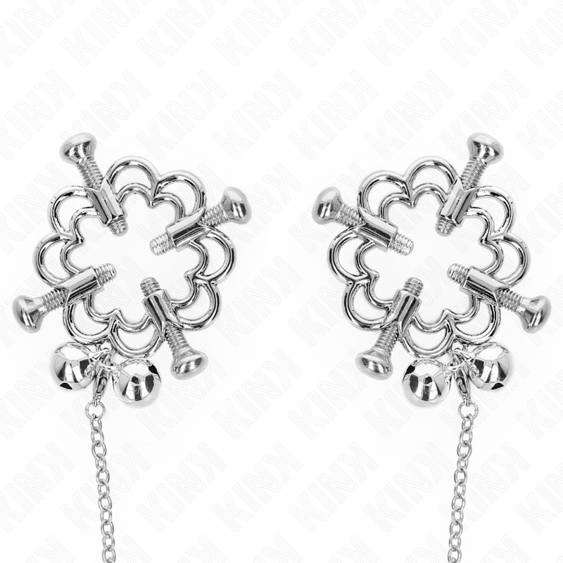 KINK - METALLISCHE BLUMEN-NIPPELKLAMMERN MIT KETTE - Sexotim