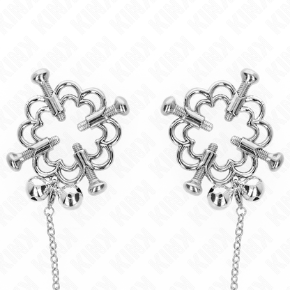 KINK - METALLISCHE BLUMEN-NIPPELKLAMMERN MIT KETTE - Sexotim