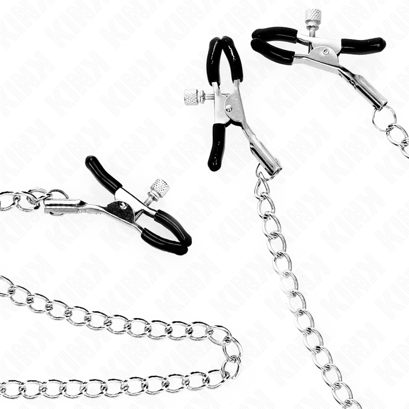 KINK - DREIFACH NIPPEL- UND KLITZISKLEMMEN MIT KETTE - Sexotim