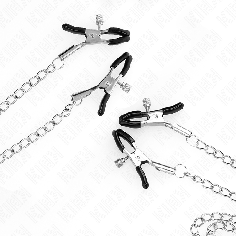 KINK - 4 Nippel- und Kitzlerklammern verstellbar, silber - Sexotim