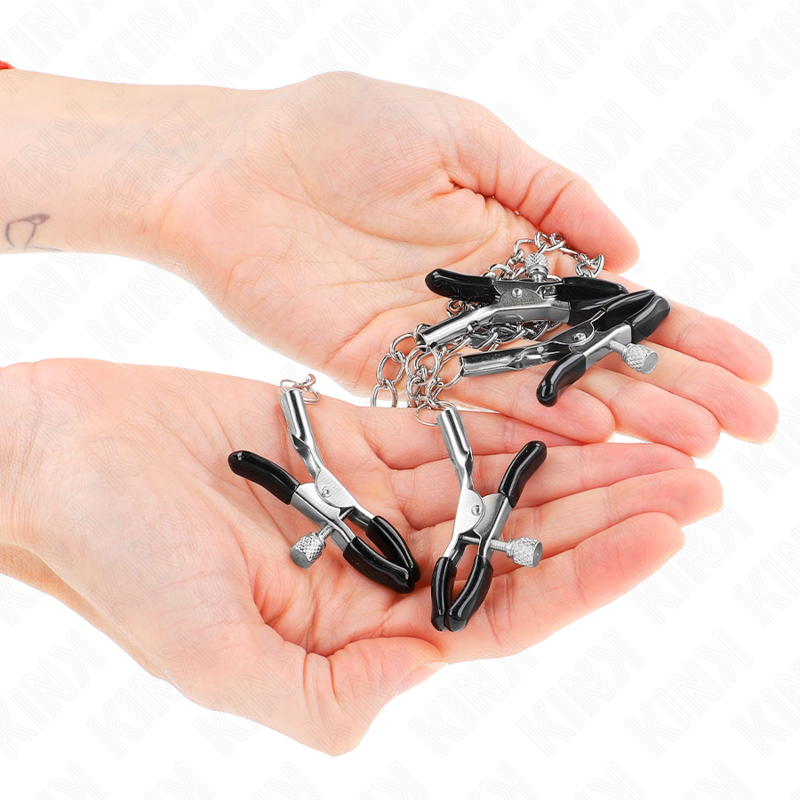 KINK - 4 Nippel- und Kitzlerklammern verstellbar, silber - Sexotim