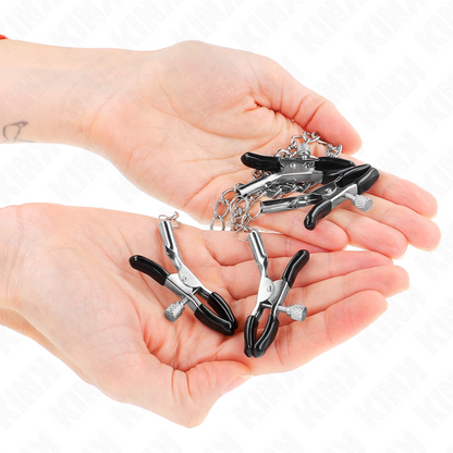 KINK - 4 Nippel- und Kitzlerklammern verstellbar, silber - Sexotim