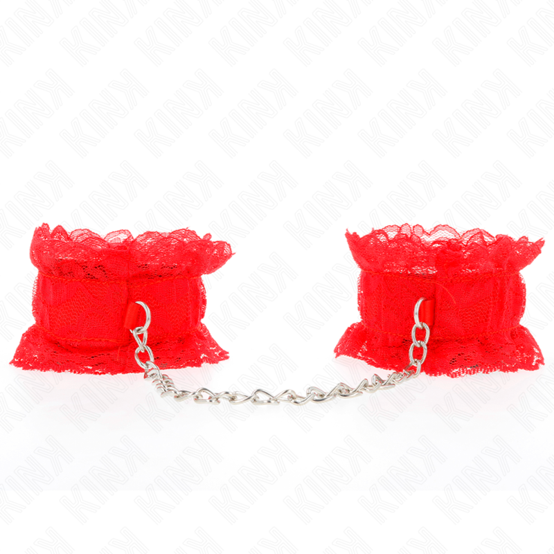 KINK - ELASTISCHE HANDGELENKSFESSELN AUS SPITZE ROT - Sexotim