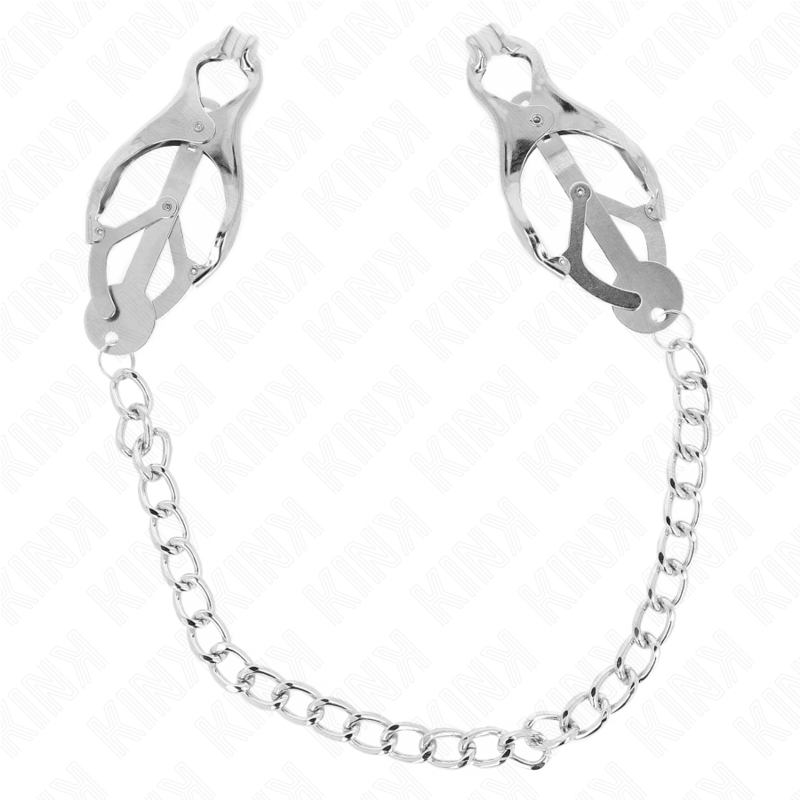 KINK - JAPANISCHE KLEEBLATT-NIPPELKLAMMERN MIT KETTE SILBER 30 CM - Sexotim