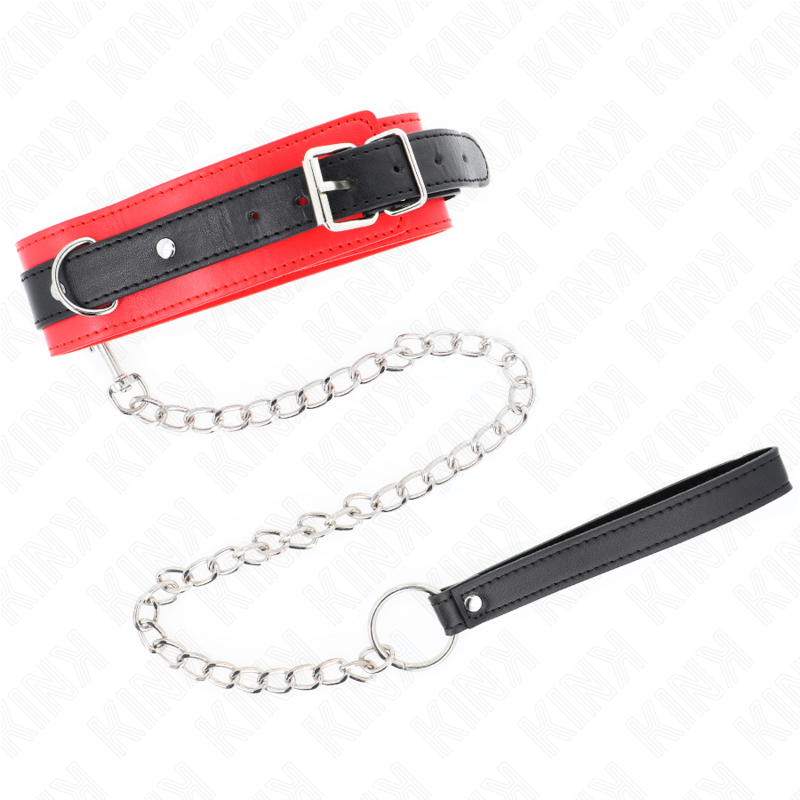 KINK - BASISMODELL HALSBAND MIT LEINE 65 CM MODELL-3 ROT 53 X 5 CM