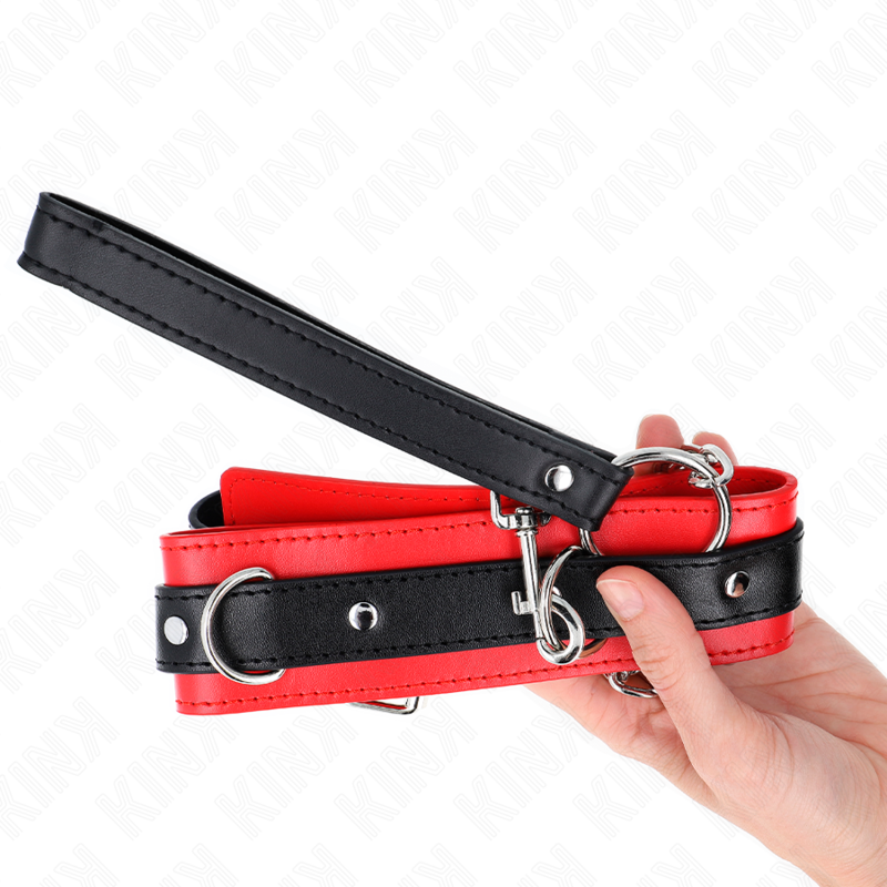 KINK - BASISMODELL HALSBAND MIT LEINE 65 CM MODELL-3 ROT 53 X 5 CM