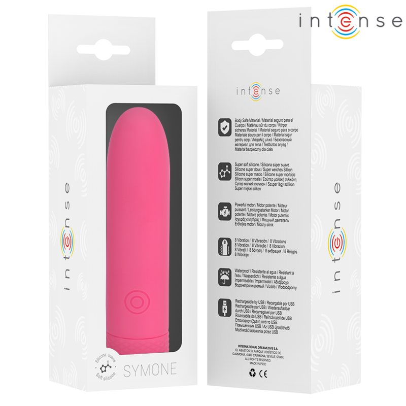 INTENSE - SYMONE VIBRIERENDER BULLET  ROSA 8 VIBRATIONEN 10 X 2,2 CM - Sexotim