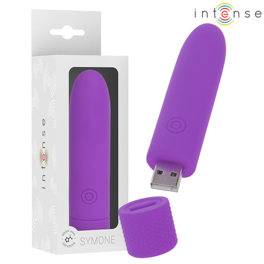 INTENSE - SYMONE VIBRIERENDER BULLET LILA 8 VIBRATIONEN 10 X 2,2 CM - Sexotim