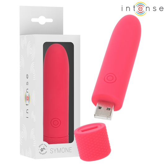 INTENSE - SYMONE VIBRIERENDER BULLET ROT 8 VIBRATIONEN 10 X 2,2 CM - Sexotim