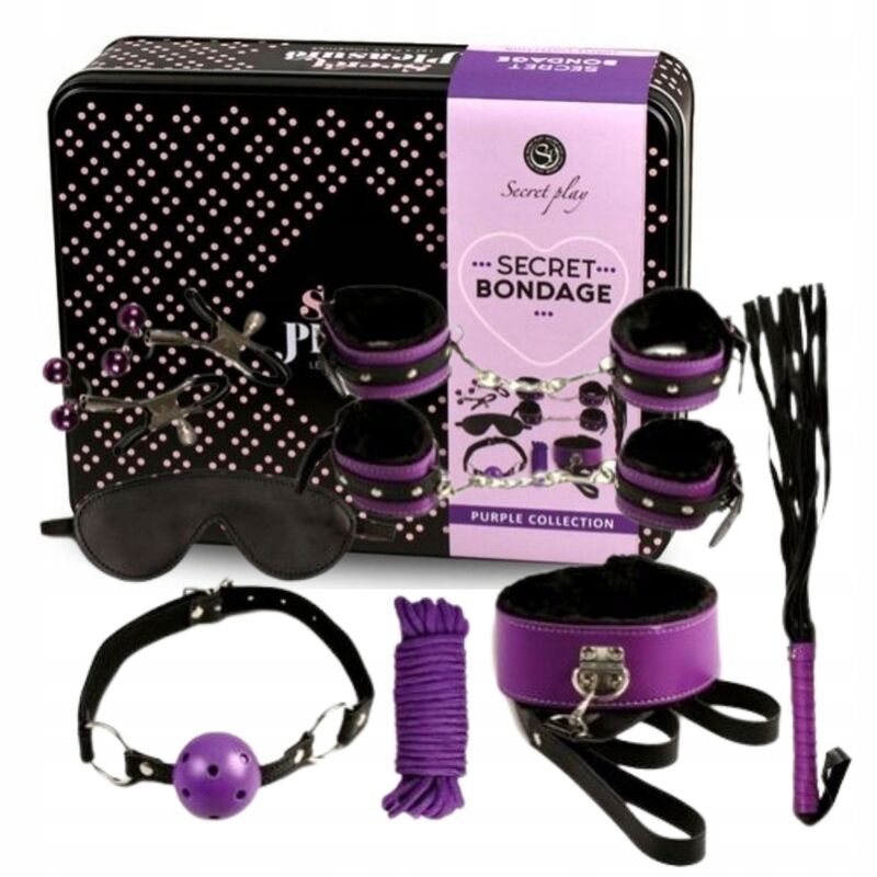 SECRETPLAY - BDSM SET 8PCS PURBLE / BLACK. - Sexotim