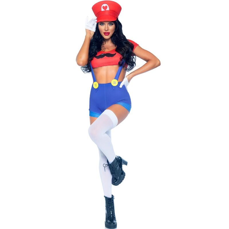 LEG AVENUE - SEXY KOSTÜM MARIO BROS ROT/BLAU S - Sexotim