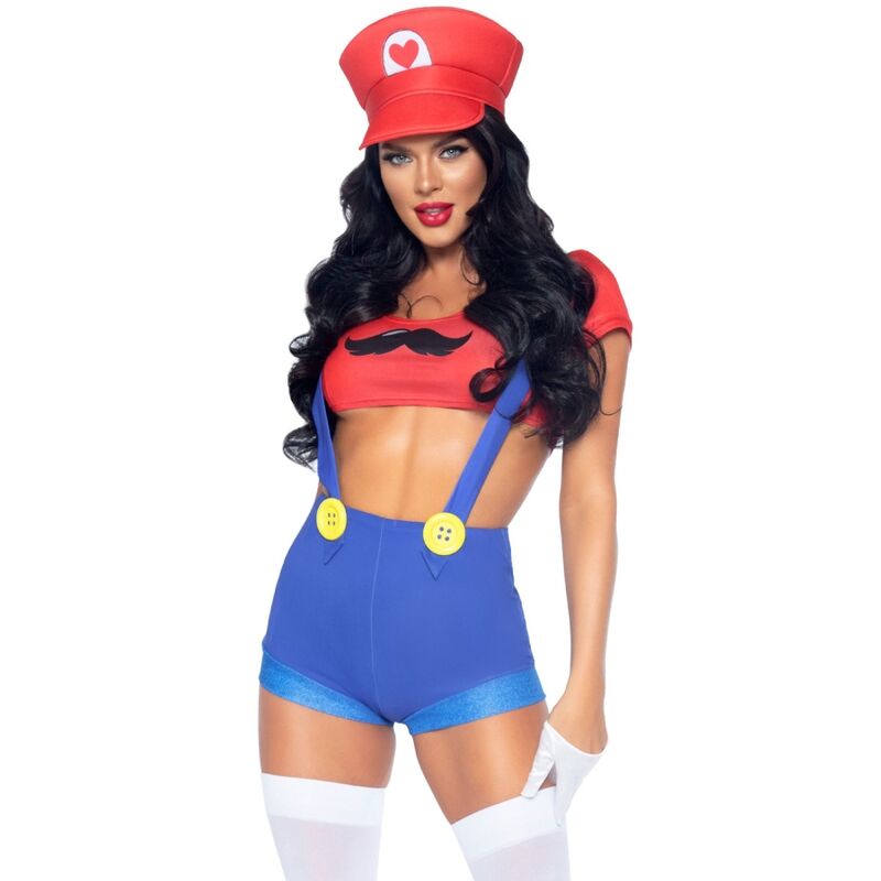 LEG AVENUE - SEXY KOSTÜM MARIO BROS ROT/BLAU S - Sexotim