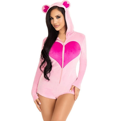 LEG AVENUE - TEDDYBÄR-SAMT-BODYS, ROSA, M - Sexotim