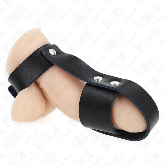 KINK - PENISKÄFIGRING AUS LEDER MIT VERSTELLBAREM HOCKENTRENNER - Sexotim