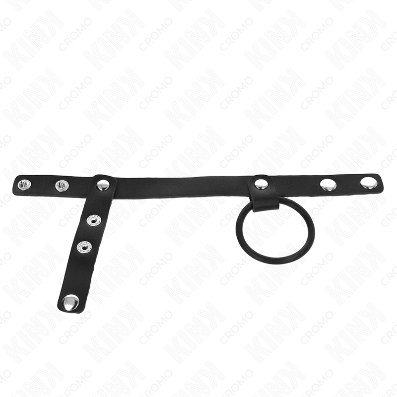 KINK - PENISRING AUS SILIKON 3,8 CM MIT HOHEM TEILER UND LEDERBAND 22 X 1,5 CM - Sexotim