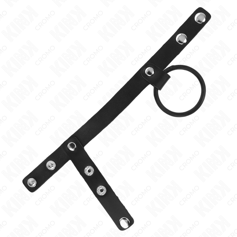 KINK - PENISRING AUS SILIKON 3,8 CM MIT HOHEM TEILER UND LEDERBAND 22 X 1,5 CM - Sexotim
