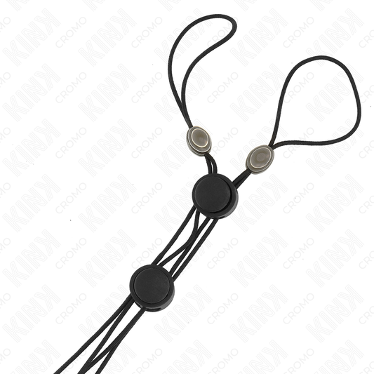 KINK - SCHWARZE DETAIL-NIPPELKLAMMERN MIT SCHWARZEM GUMMIBAND - Sexotim