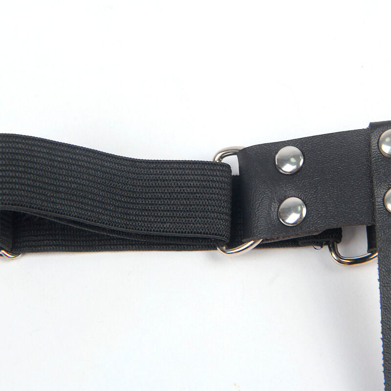 SUBBLIME - 953744 VERSTELLBARES PUNK-STRUMPFHOSE AUS LEDER SCHWARZ EINE GRÖSSE - Sexotim