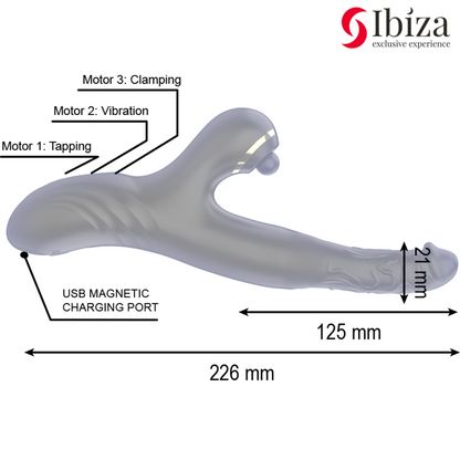 IBIZA - ZWEI DRACHEN DOPPELVIBRATOR SCHWARZ - Sexotim