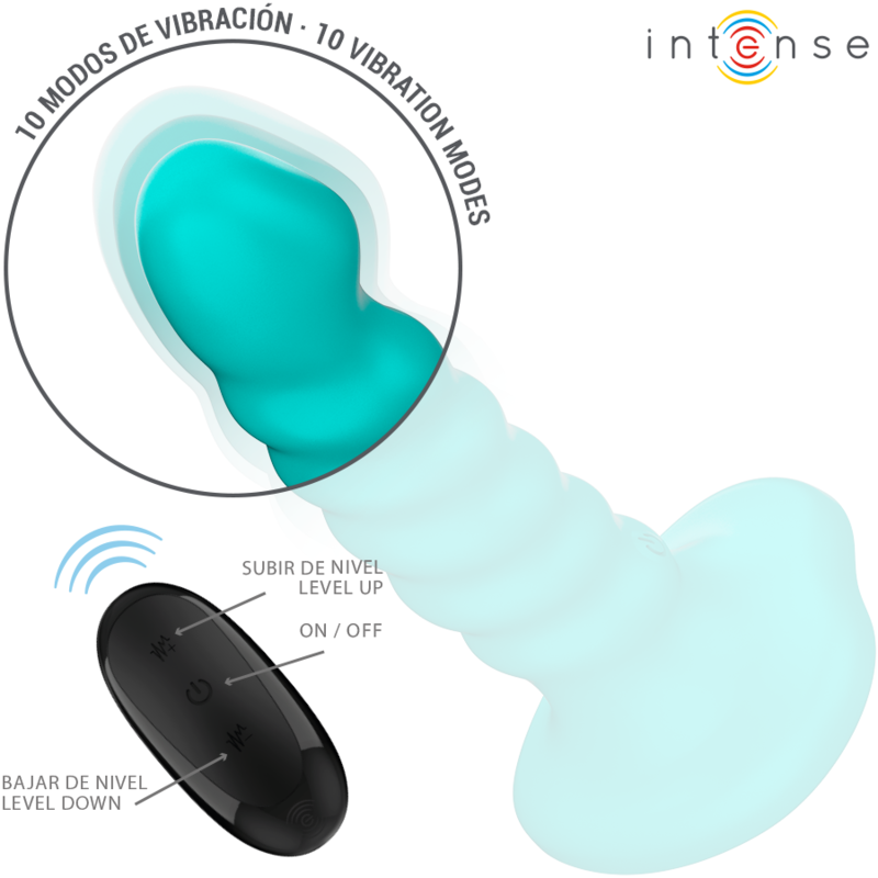 INTENSE - BUFFY VIBRATOR MIT SPIRALE DESIGN & FERNBEDIENUNG, 10 VIBRATIONEN, BLAU - Sexotim