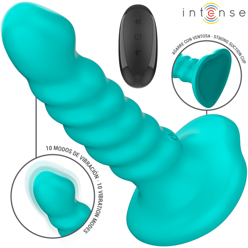 INTENSE - BUFFY VIBRATOR MIT SPIRALE DESIGN & FERNBEDIENUNG, 10 VIBRATIONEN, BLAU - Sexotim