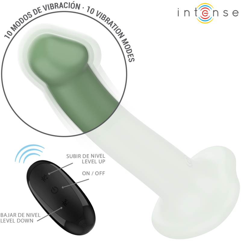 INTENSE - BECCA VIBRATOR MIT FERNBEDIENUNG SAUGNÄPFEN UND 10 VIBRATIONEN GRÜN - Sexotim