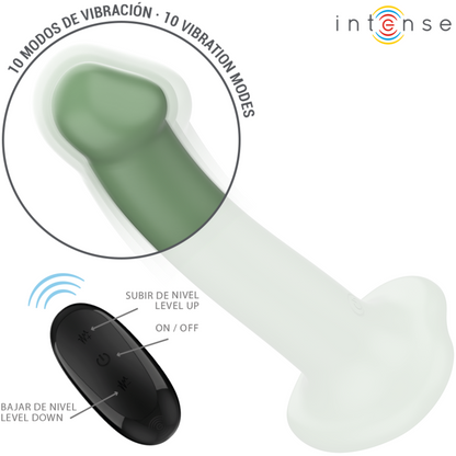 INTENSE - BECCA VIBRATOR MIT FERNBEDIENUNG SAUGNÄPFEN UND 10 VIBRATIONEN GRÜN - Sexotim