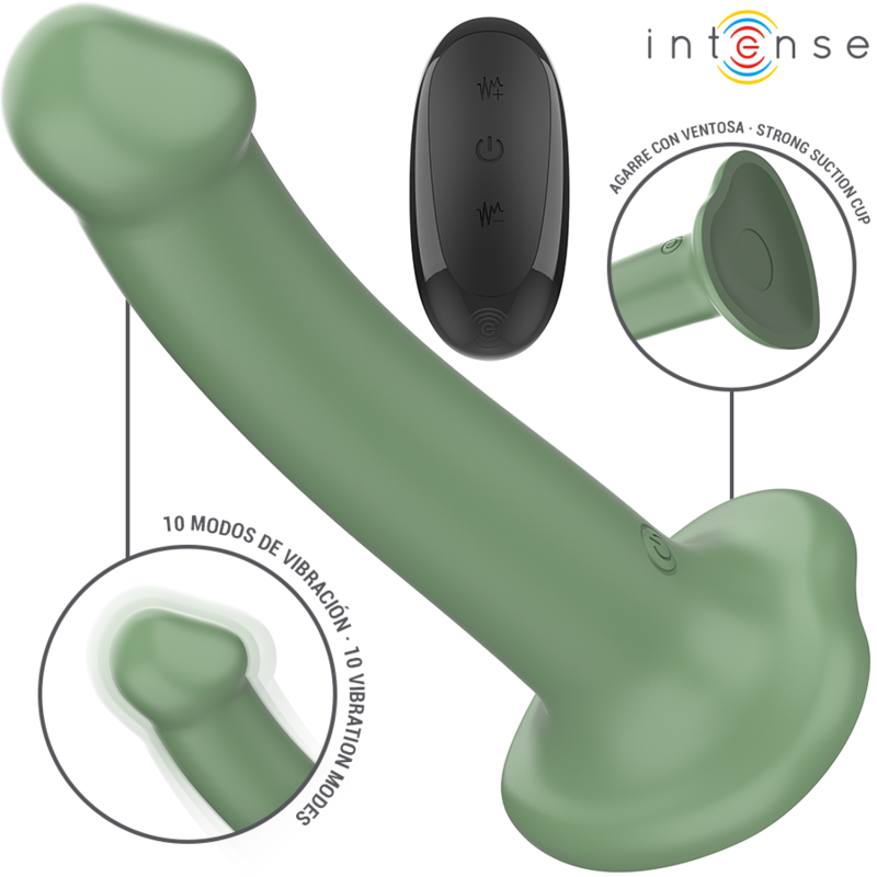 INTENSE - BECCA VIBRATOR MIT FERNBEDIENUNG SAUGNÄPFEN UND 10 VIBRATIONEN GRÜN - Sexotim