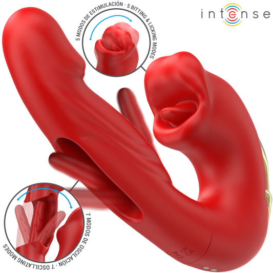 INTENSE - NATHY DOPPELVIBRATOR MIT MULTIFUNKTIONS-STIMULIERENDEM MUND ROT - Sexotim