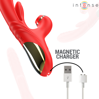 INTENSE - KAROL MULTIFUNKTIONSVIBRATOR STOSS & STIMULATION & SAUGUNG, ROT - Sexotim
