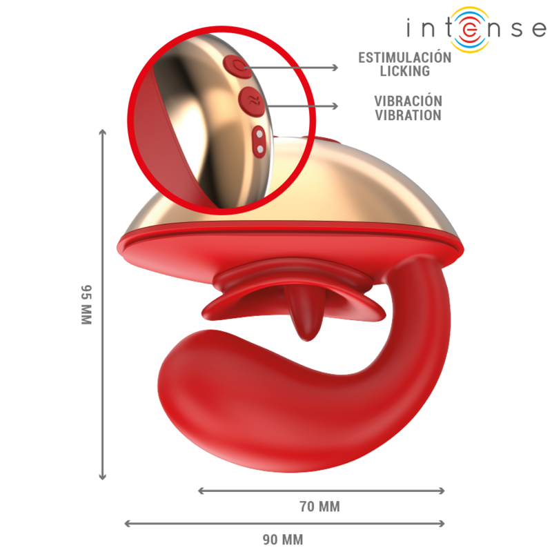 INTENSE - MARIAH VIBRATOR & STIMULATOR IN U-FORM, 10 VIBRATIONEN, ROT - Sexotim