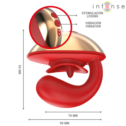INTENSE - MARIAH VIBRATOR & STIMULATOR IN U-FORM, 10 VIBRATIONEN, ROT - Sexotim