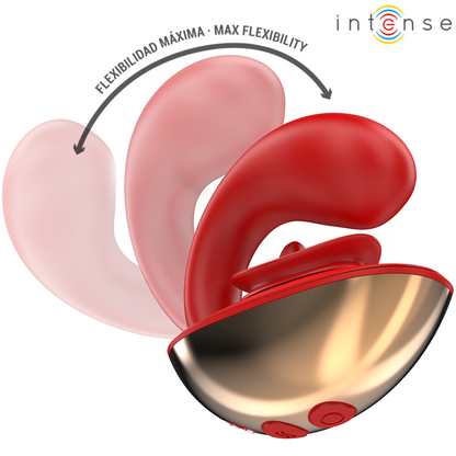 INTENSE - MARIAH VIBRATOR & STIMULATOR IN U-FORM, 10 VIBRATIONEN, ROT - Sexotim