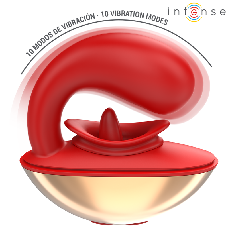 INTENSE - MARIAH VIBRATOR & STIMULATOR IN U-FORM, 10 VIBRATIONEN, ROT - Sexotim