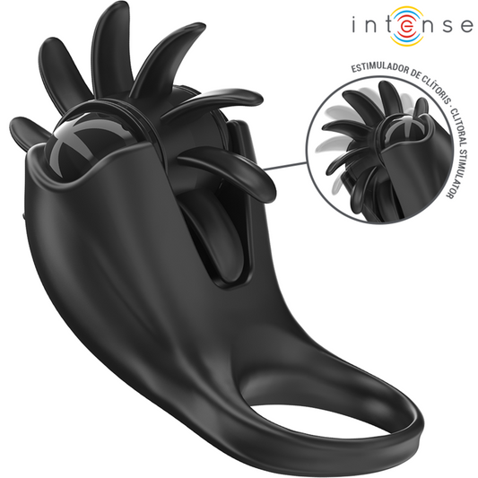 INTENSE - MABEL VIBRATIONSRING 10 VIBRATIONEN MIT KLITORISSTIMULATOR SCHWARZ - Sexotim