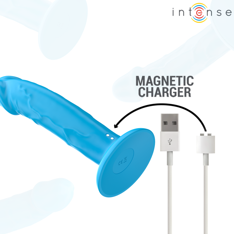 INTENSE - PHOEBE REALISTISCHER VIBRATOR MIT 10 VIBRATIONEN & FERNBEDIENUNG, BLAU - Sexotim