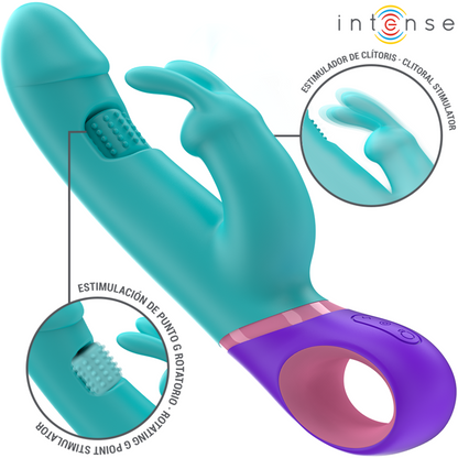 INTENSE - MONICA RABBIT VIBRATOR MIT ROTIERENDEM G-SPOT-STIMULATOR BLAU - Sexotim