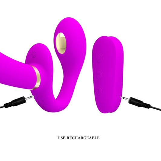 PRETTY LOVE - THUNDERBIRD DOPPELTER STRAP-ON-VIBRATOR MIT FERNBEDIENUNG LILA - Sexotim