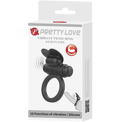 PRETTY LOVE - DEBONAIRE VIBRATIONSRING KANINCHEN 10 VIBRATIONEN SCHWARZ - Sexotim