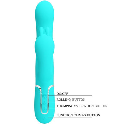 PRETTY LOVE - CAMMY 4 IN 1 MULTIFUNKTIONS-DREIFACHER RABBIT-VIBRATOR TÜRKIS - Sexotim