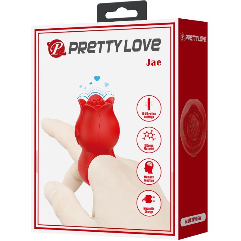 PRETTY LOVE - JAE ROSE FÖRMIGER FINGERVIBRATOR 10 VIBRATIONEN ROT - Sexotim