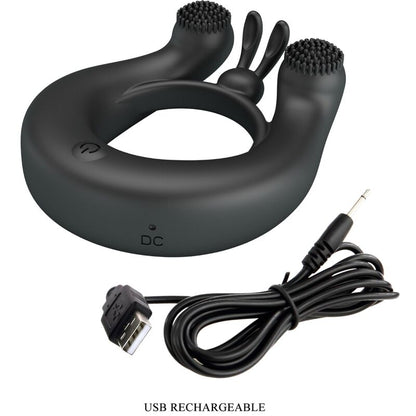 PRETTY LOVE - DAHLIA VIBRATIONSRING + KLITORISSTIMULATOR 12 VIBRATIONEN SCHWARZ - Sexotim