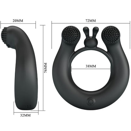 PRETTY LOVE - DAHLIA VIBRATIONSRING + KLITORISSTIMULATOR 12 VIBRATIONEN SCHWARZ - Sexotim