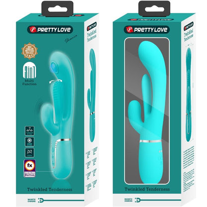 PRETTY LOVE - SHANIA TRIPLE RABBIT MULTIFUNKTIONSVIBRATOR 3 IN 1 BLAU - Sexotim