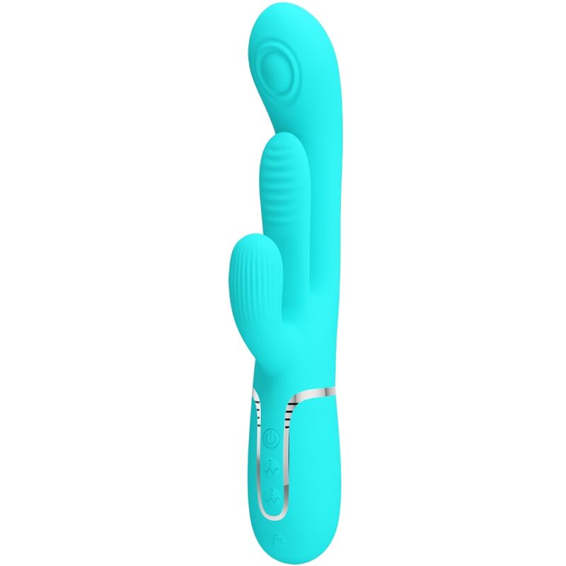 PRETTY LOVE - SHANIA TRIPLE RABBIT MULTIFUNKTIONSVIBRATOR 3 IN 1 BLAU - Sexotim