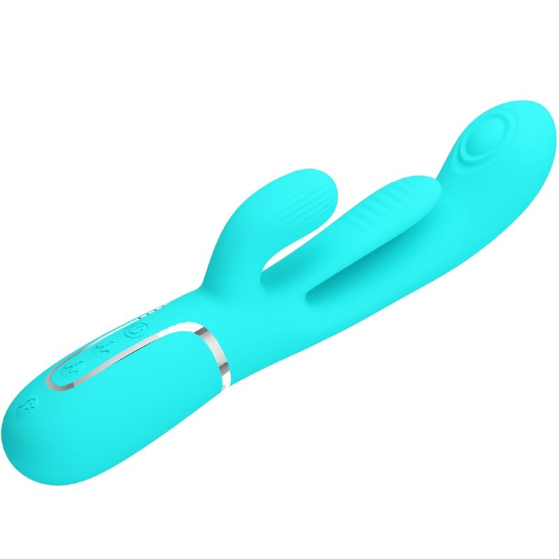 PRETTY LOVE - SHANIA TRIPLE RABBIT MULTIFUNKTIONSVIBRATOR 3 IN 1 BLAU - Sexotim
