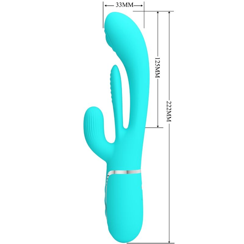 PRETTY LOVE - SHANIA TRIPLE RABBIT MULTIFUNKTIONSVIBRATOR 3 IN 1 BLAU - Sexotim
